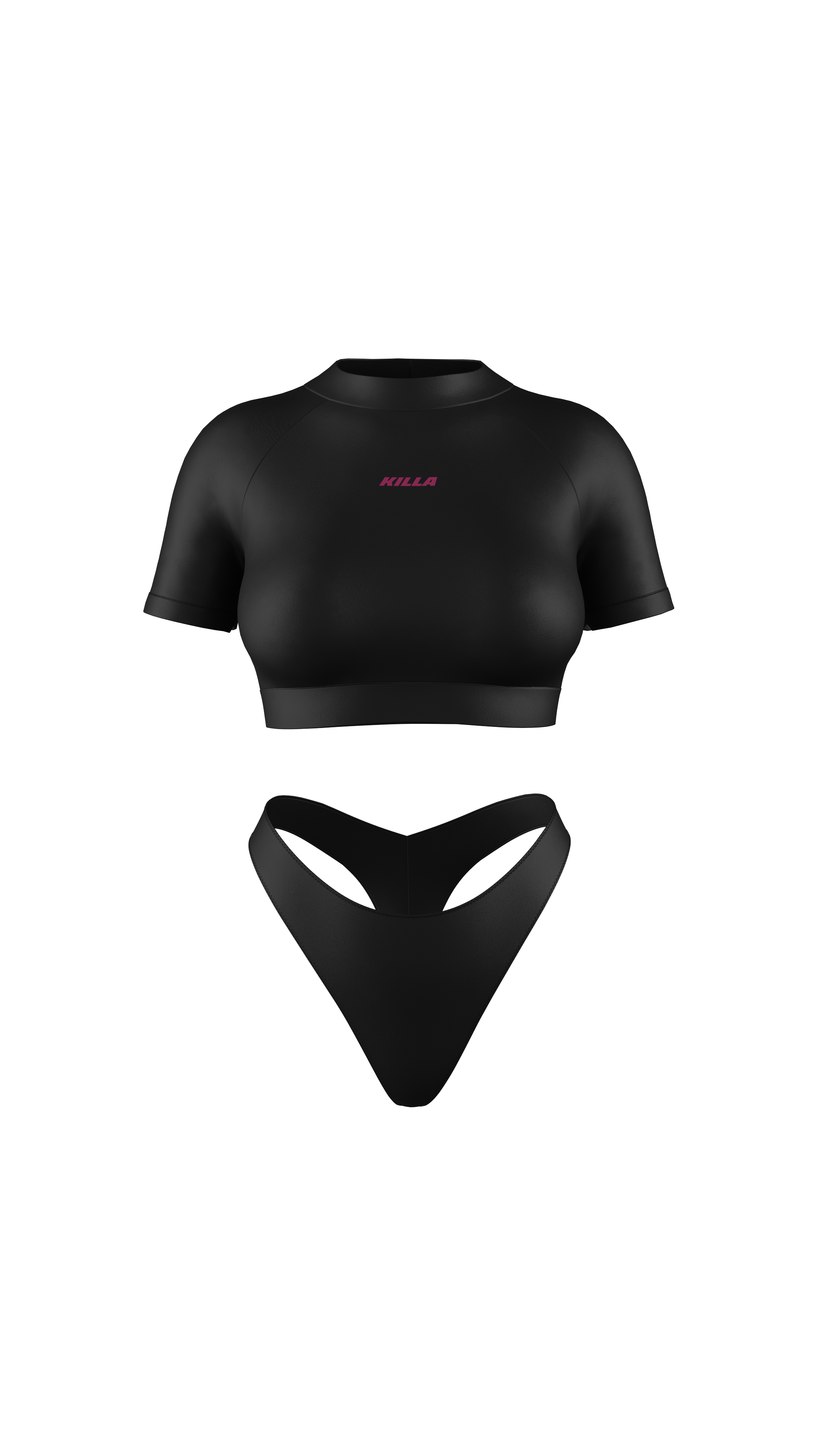 Maillot de bain moderne, Crop top, Bikini taille haute de la marque THE-KILLA