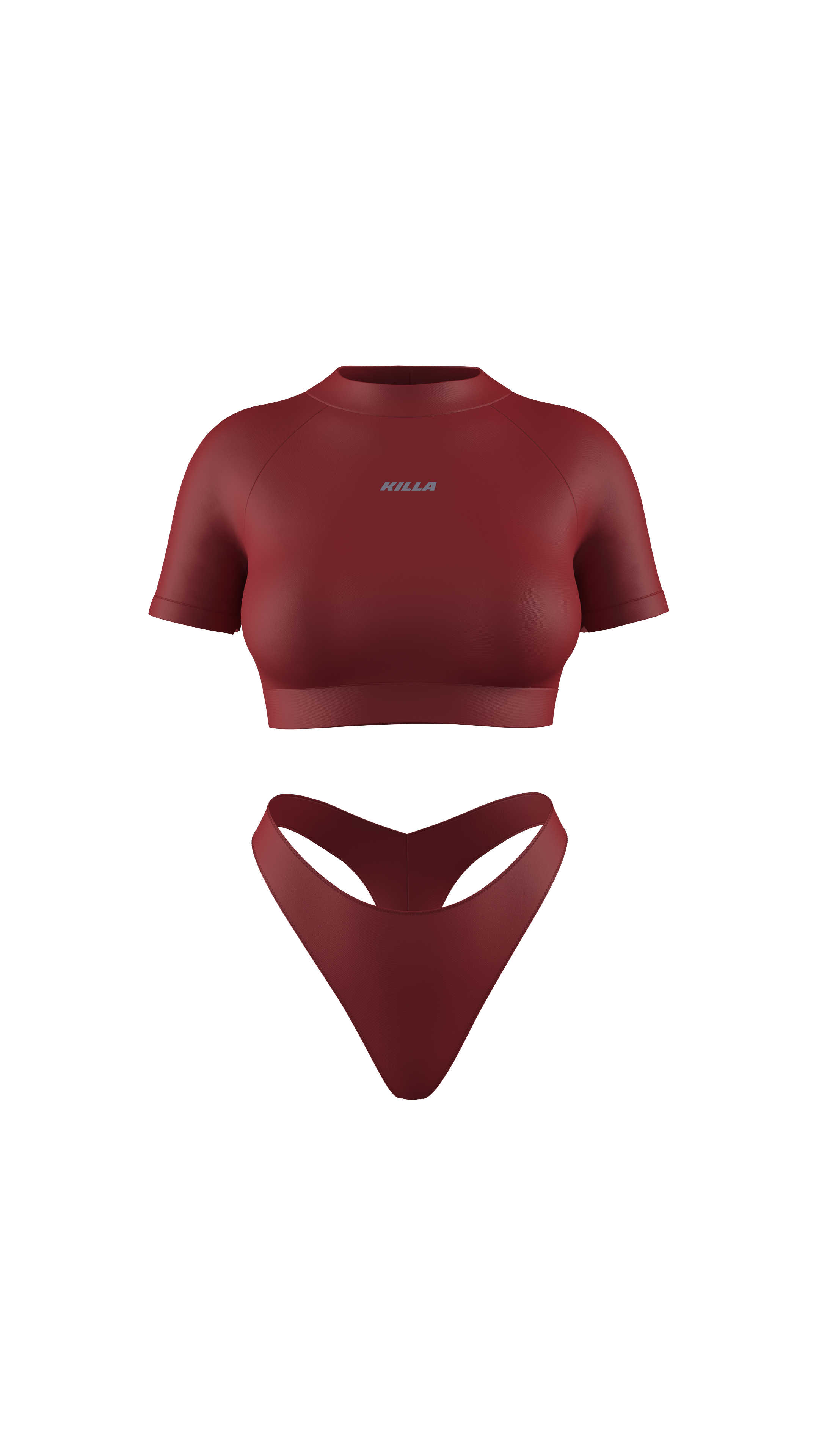 crop top court et string taille haute de la marque THE-KILLA